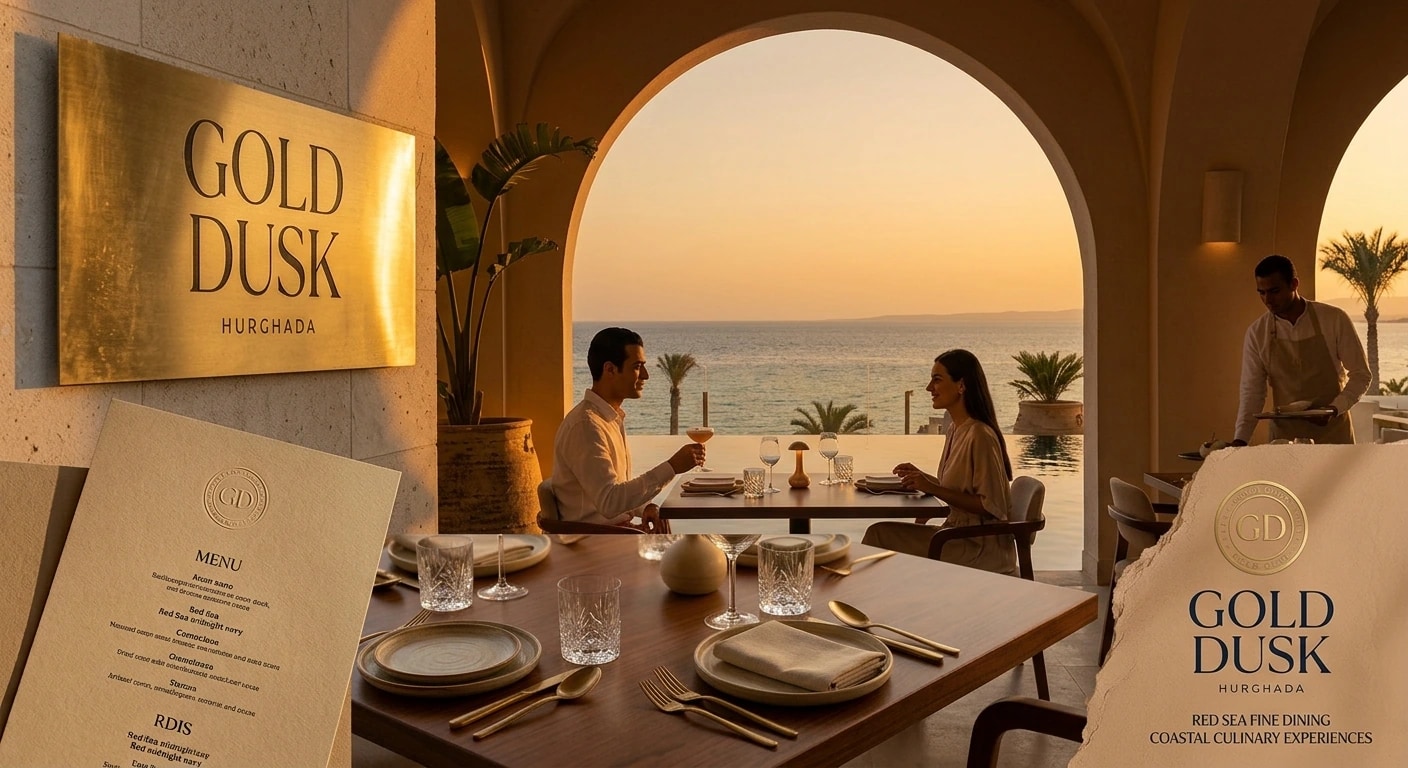Guests dining on a terrace as the sun sets over the sea